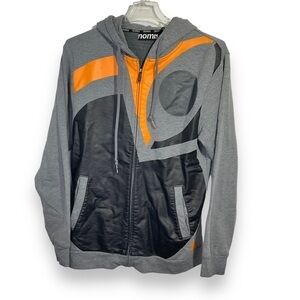 Nomis Hoodie Sweatshirt Men’s M Snowboard Skateboard‎ Grey Orange Black Zip Up